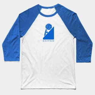 Sisyphus,Minimalist design for ancient Greek mythology fans in blue ink Baseball T-Shirt